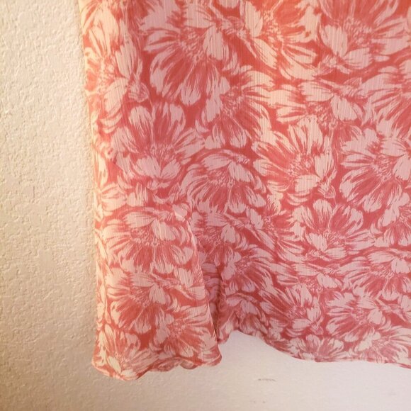 Charles Henry V Neck Pink Floral Printed Flutter HemDress Size 4-5/Small EUC - Picture 4 of 8